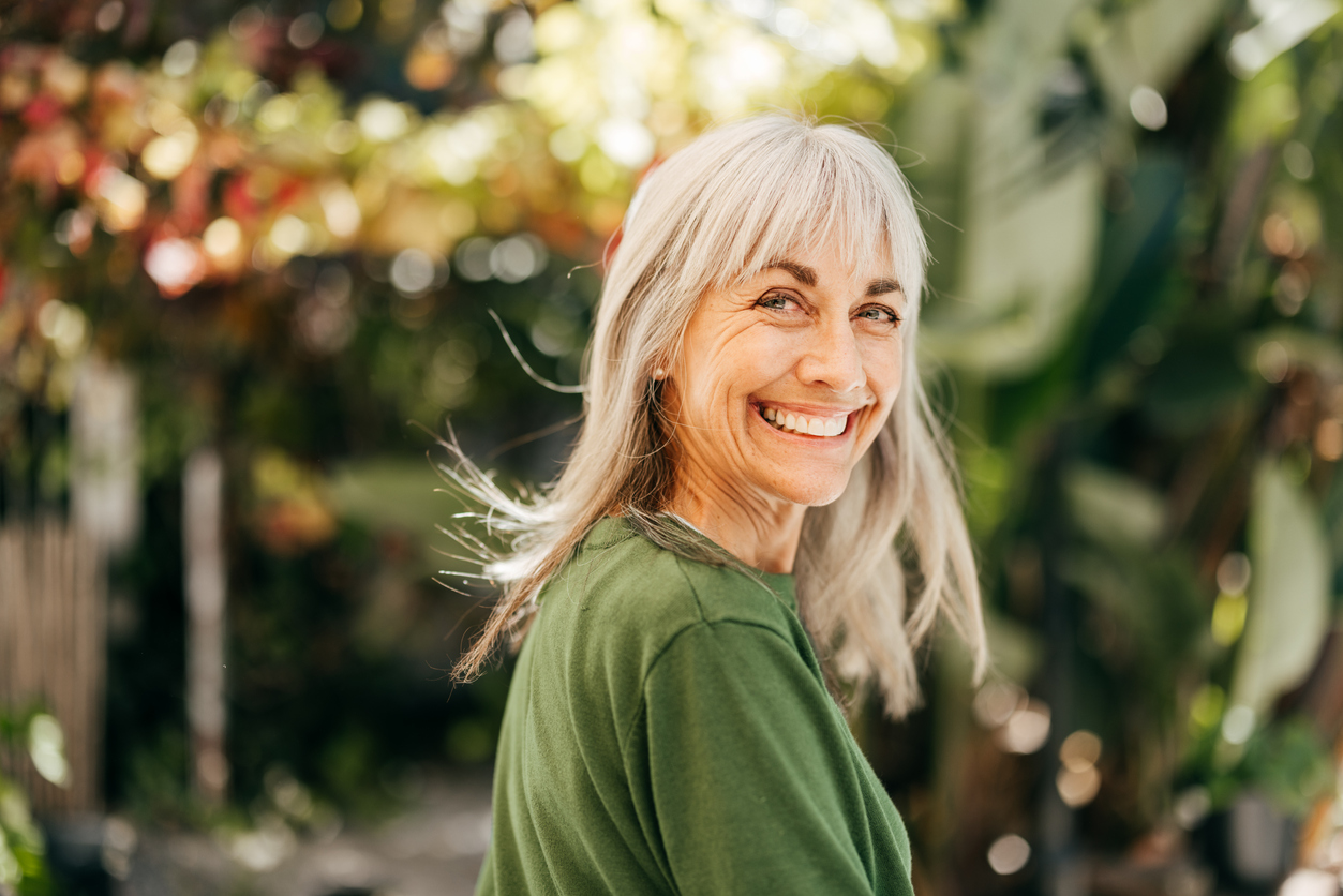 Woman practicing mindful breathing for anxiety relief.